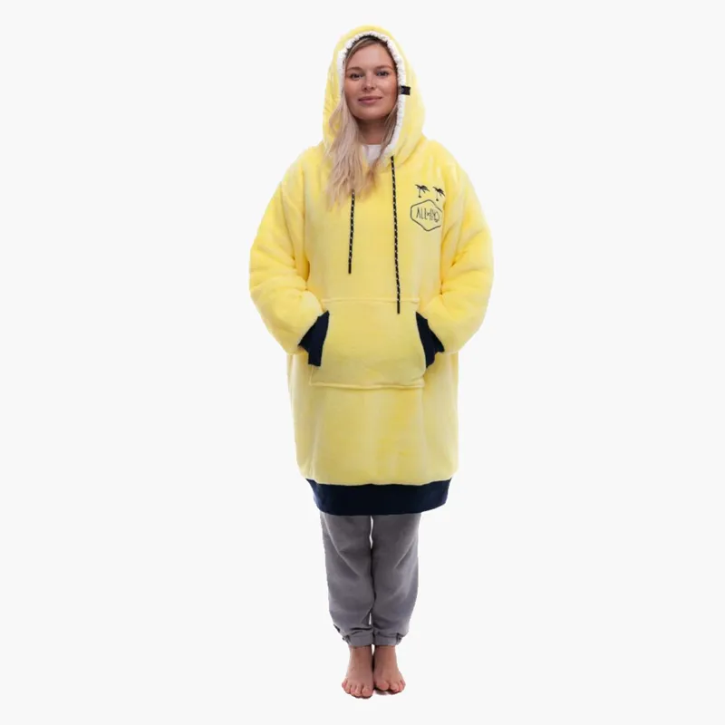 All In Plaid Sherpa Poncho Dark Yellow